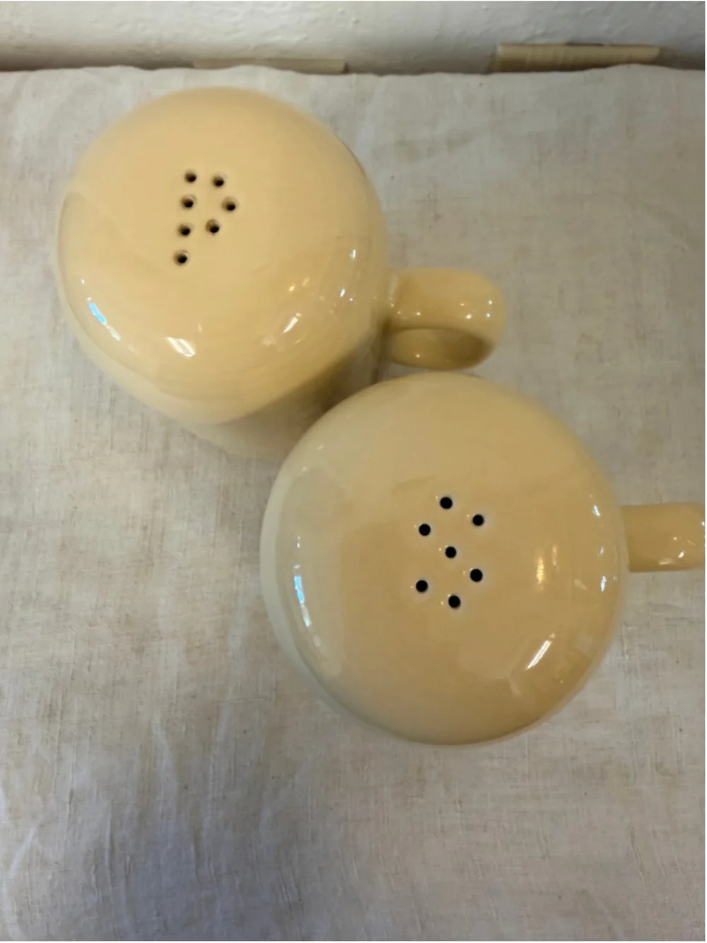 Fiesta Fiestaware Salt and Pepper Shakers Stovetop Rangetop Yellow Retired